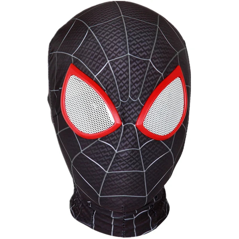 Kids Spider Mask Superhero Costume Spandex Lens Halloween Adults Party Game Performance Prop Cosplay Remy Miles Steel