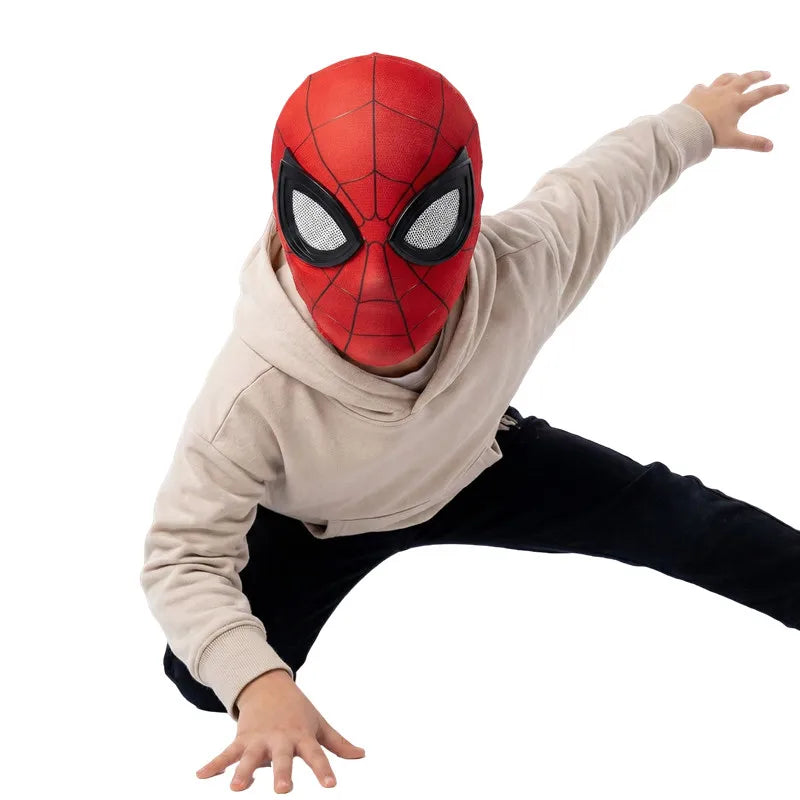 Kids Spider Mask Superhero Costume Spandex Lens Halloween Adults Party Game Performance Prop Cosplay Remy Miles Steel
