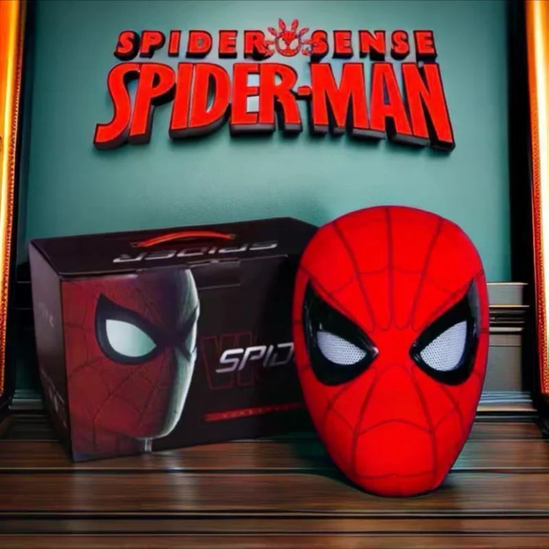 Remote-Controlled Electric Blinking Spider-Man Headgear Red And Black Cos Glowing And Funny Mask Wearable Halloween Xmas Gift