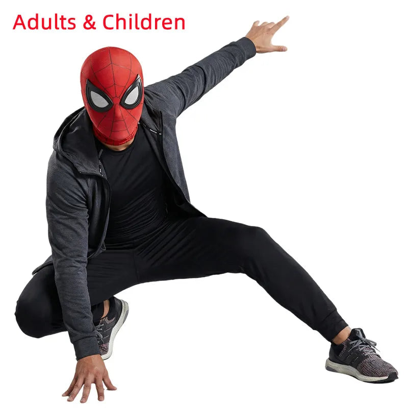 Kids Spider Mask Superhero Costume Spandex Lens Halloween Adults Party Game Performance Prop Cosplay Remy Miles Steel